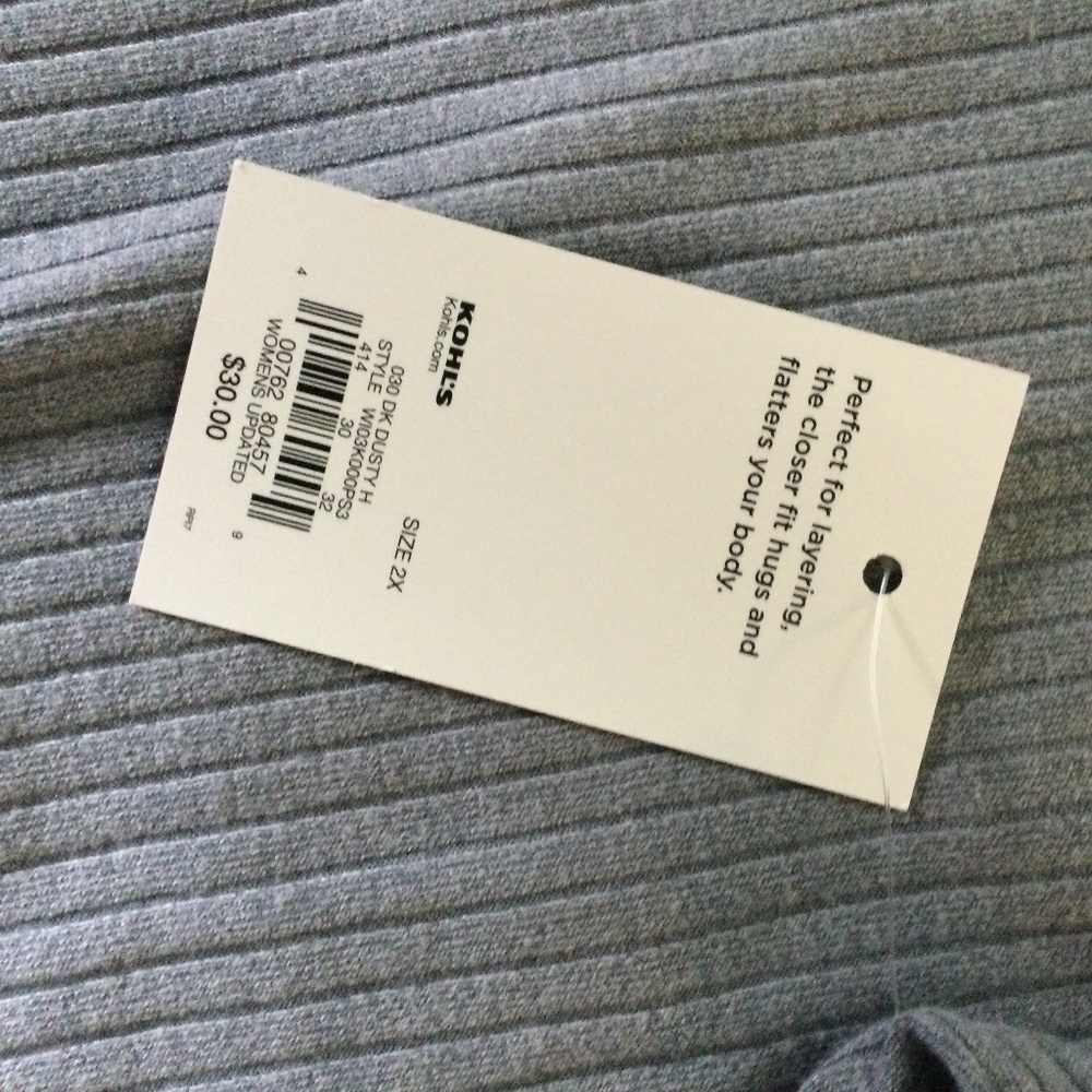 Brand new grey ribbed TShirt